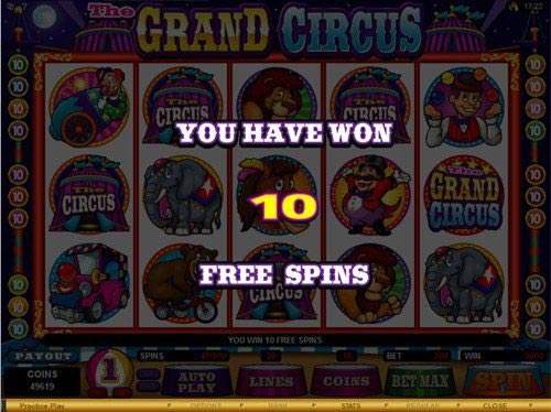 The Grand Circus Slot Free Spins Win